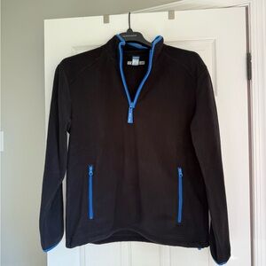 Old Navy Black Fleece Jacket with Blue Trim